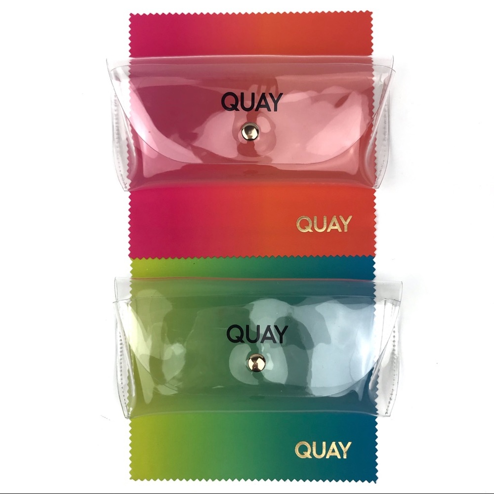 QUAY Catwalk Sunglasses Coral Pink Mirror Lenses - Picture 8 of 9
